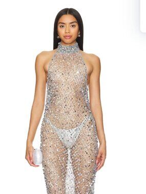 Lapointe Sequin Mesh Dress